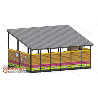 Теневой навес «Лукоморье» №3 для детского сада сзади