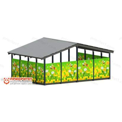Теневой навес «Пчелка» №1 для детского сада сзади