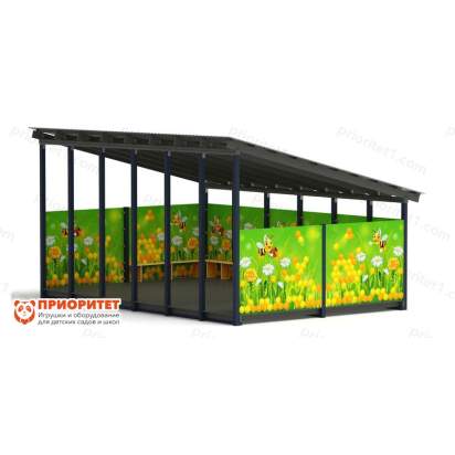Теневой навес «Пчелка» №3 для детского сада сбоку