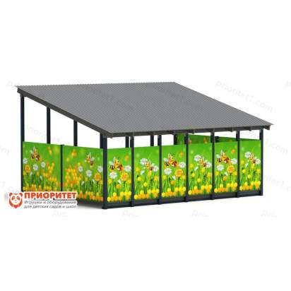 Теневой навес «Пчелка» №3 для детского сада сзади 2