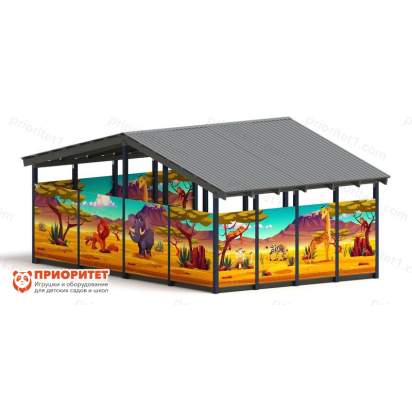 Теневой навес «Сафари» №1 для детского сада сзади