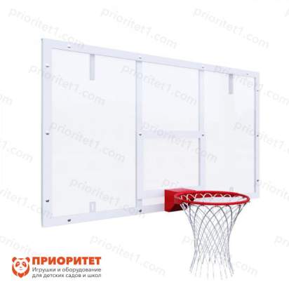 Щит баскетбольный игровой на раме (оргстекло), цвет разметки белый 3