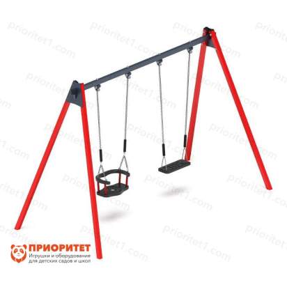 Качели двойные металлические №2 для детской площадки_1