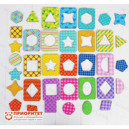 Досочки Сегена «Сложи узор», что входит в набор (рамки, разноцветные детали)