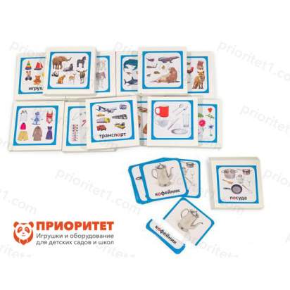 Комплект карточек Монтессори «Чтение с классификацией» (голубая серия)_1
