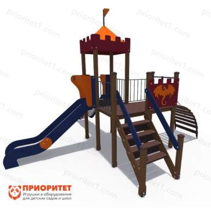 Детский игровой комплекс Башня с двумя горками 1_1