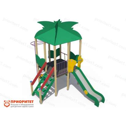 Детский игровой комплекс «Дом на дереве» (металлический скат)