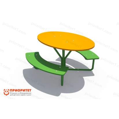 Столик «Овал» желтый