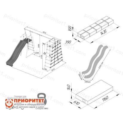 Дачный комплекс Богатырь Плюс 2 max, горка 120 см 2