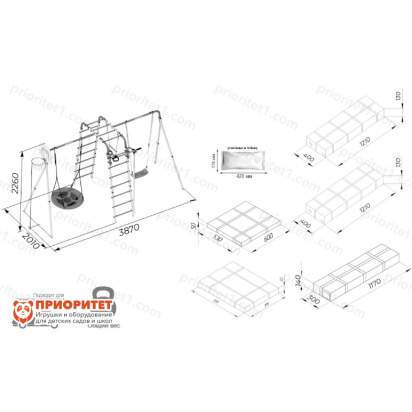 Спортивный комплекс для дачи Весёлая лужайка №7 2