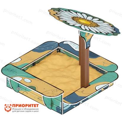 Песочница с навесом Ромашка 2