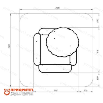 Песочница с навесом Ромашка 3