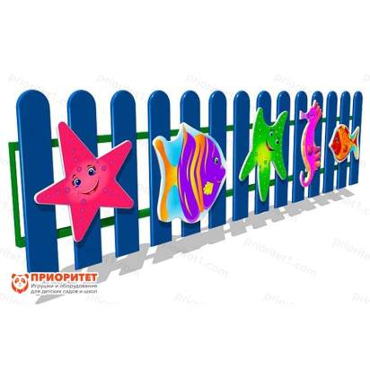 Деревянное ограждение для детских садов и ДОУ «Подводный мир» 2000х49х500 2_