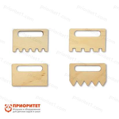 Трафареты для рисования песком «Гребешки №2» (4 штуки)