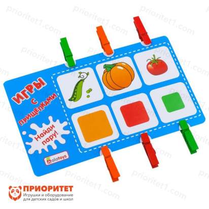 Игры с прищепками Фрукты-овощи 2