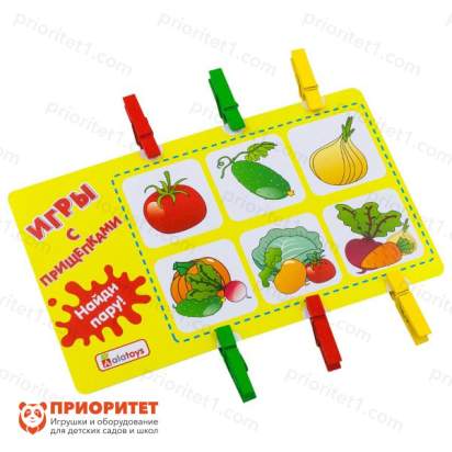 Игры с прищепками Фрукты-овощи 3