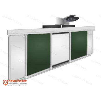 Рельсовая система для инт. доски 4000х1200(2000х1200х90) комби (боковые маркер, центр мел)_1