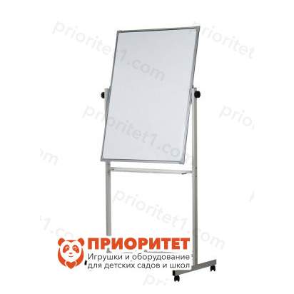 Поворотная магнитная полимерная школьная доска 750х1000 комбинированная (мел маркер)