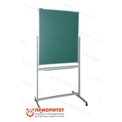 Поворотная магнитная эмалированная школьная доска 750х1000 (меловая)_1