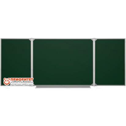 Трёхэлементная магнитная полимерная школьная доска 3600х1200 (меловая)_1