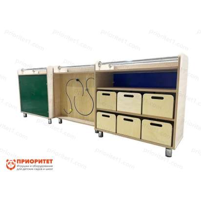 Игровой мобильный двухсторонний стеллаж Познавательные уроки_1