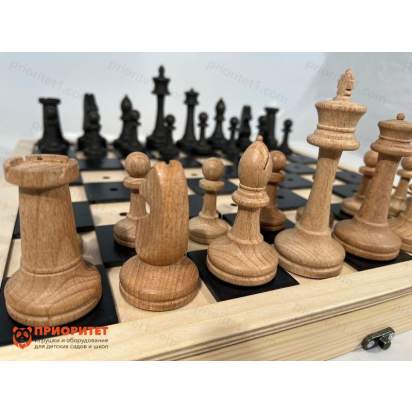 Шахматы для незрячих с деревянной доской 8_1