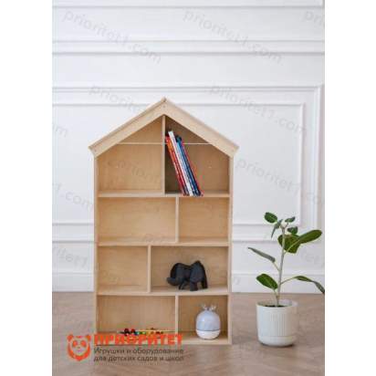 Стеллаж для игрушек и книг «Волшебный домик» (без покрытия)_1
