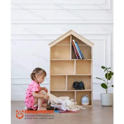 Стеллаж для игрушек и книг «Волшебный домик» (без покрытия) 5_1