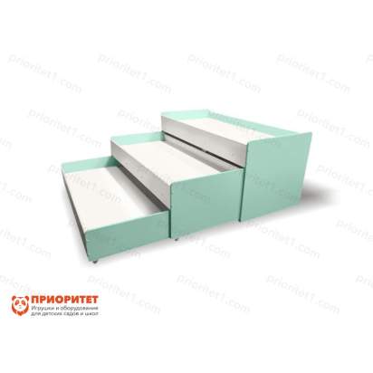 Кровать детская трехъярусная Сладкие сны выкатная (выдвижная) мятная 2