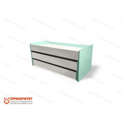 Кровать детская трехъярусная Сладкие сны выкатная (выдвижная) мятная