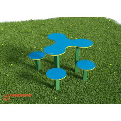 Стол для творчества с сиденьями «Капли»_1