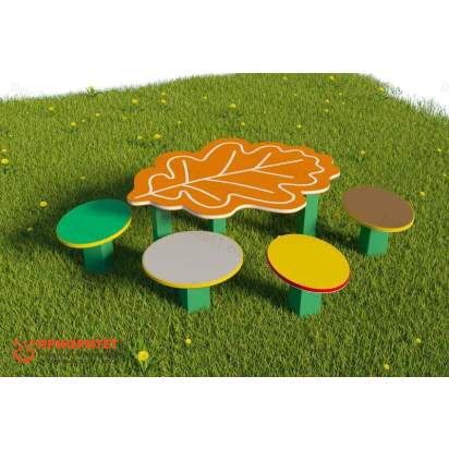 Стол для творчества с сиденьями «Дубовый лист» (1)_1