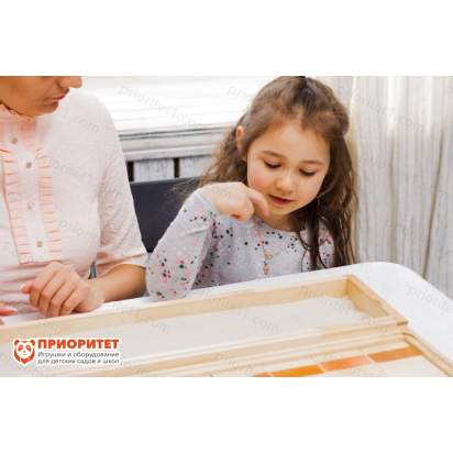 Комплект Для развития графомоторики с песком и пластинами вид сбоку