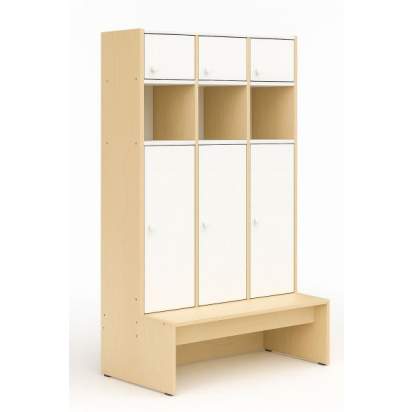 130.7 Шкаф-раздевалка 3-х местная закрытая из серии Медовая_1