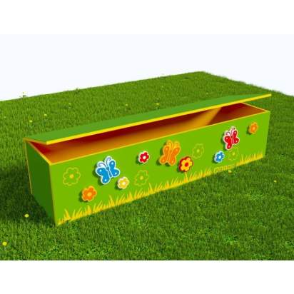 Вечная Лавка-шкаф для хранения игрушек в теневой навес из экопластика Бабочки_1