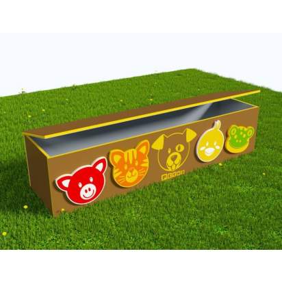 Вечная Лавка-шкаф для хранения игрушек в теневой навес из экопластика Зверушки_1