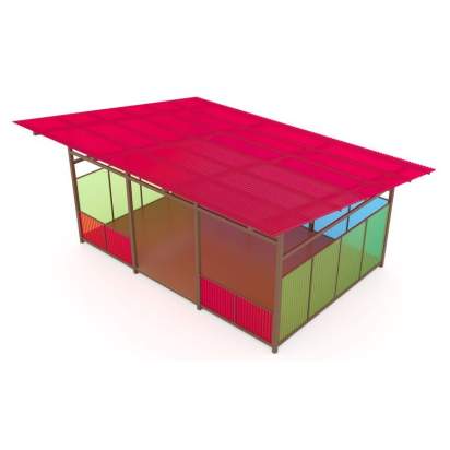 Теневой навес с цинковым напылением и акриловыми панелями ТН02 500х400 см (4)_1