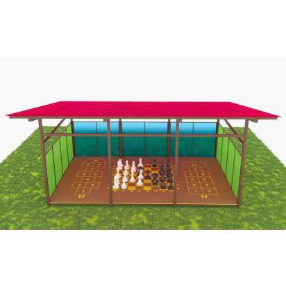 Теневой навес с цинковым напылением и акриловыми панелями ТН03 400х400 см (2)_1