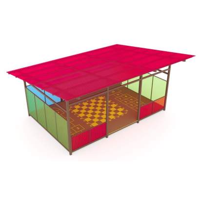 Теневой навес с цинковым напылением и акриловыми панелями ТН04 500х400 см (1)_1