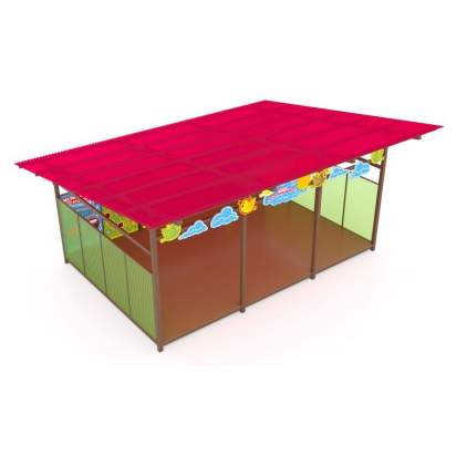 Теневой навес с интерактивными модулями и элементами из Экопластика ТН09 400х400 (1)_1