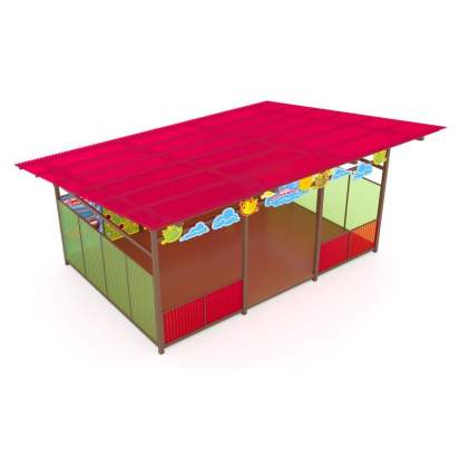 Теневой навес с интерактивными модулями и элементами из Экопластика ТН10 500х400 (1)_1