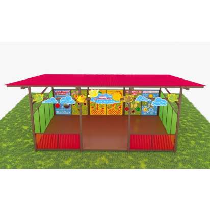 Теневой навес с интерактивными модулями и элементами из Экопластика ТН10 500х400 (2)_1