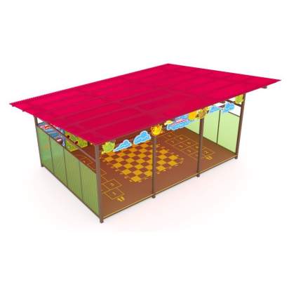 Теневой навес с интерактивным полом и модулями из Экопластика ТН11 400х400 (1)_1