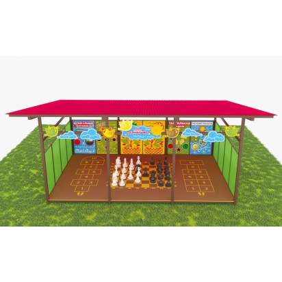 Теневой навес с интерактивным полом и модулями из Экопластика ТН11 400х400 (2)_1