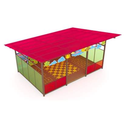 Теневой навес с интерактивным полом и модулями из Экопластика ТН12 500х400 (1)_1