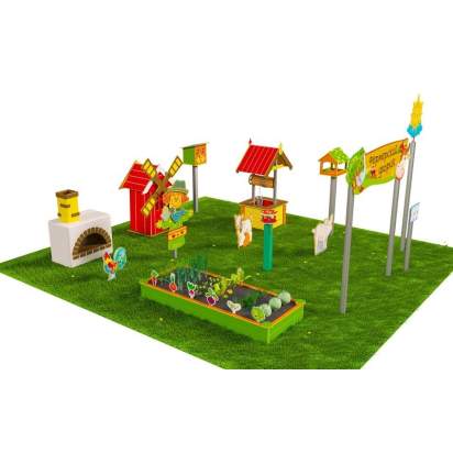 Игровая развивающая площадка Фермерский дворик из экопластика и нержавеющей стали Оптима 1 (2)_1