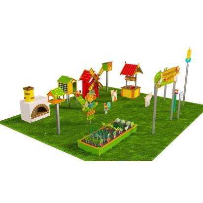 Игровая развивающая площадка Фермерский дворик из экопластика и нержавеющей стали Профи 1 (2)_1