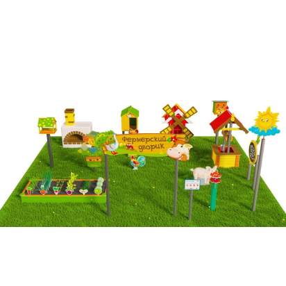 Игровая развивающая площадка Фермерский дворик из экопластика и нержавеющей стали Профи 1 (3)_1