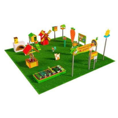 Игровая развивающая площадка Фермерский дворик из экопластика и нержавеющей стали Классик 1 (1)_1
