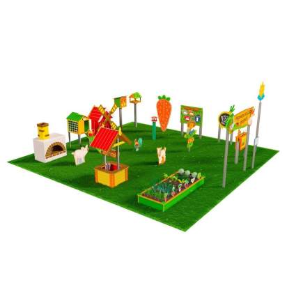 Игровая развивающая площадка Фермерский дворик из экопластика и нержавеющей стали Классик 1 (2)_1